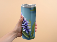 3d Hyssop Flower 20 oz Skinny Tumbler Wrap Sublimation Design, Seamles | 3d Hyssop Flower 20 oz Skinny Tumbler Wrap Sublimation Design, Seamless, Straight