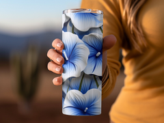 3d Morning Glory 20 oz Skinny Tumbler Wrap Sublimation Design, Seamles | 3d Morning Glory 20 oz Skinny Tumbler Wrap Sublimation Design, Seamless, Straight