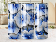 3d Morning Glory 20 oz Skinny Tumbler Wrap Sublimation Design, Seamles | 3d Morning Glory 20 oz Skinny Tumbler Wrap Sublimation Design, Seamless, Straight