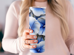 3d Morning Glory 20 oz Skinny Tumbler Wrap Sublimation Design, Seamles | 3d Morning Glory 20 oz Skinny Tumbler Wrap Sublimation Design, Seamless, Straight