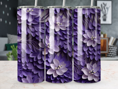 3d Wisteria Flower 20 oz Skinny Tumbler Wrap Sublimation Design, Strai | 3d Wisteria Flower 20 oz Skinny Tumbler Wrap Sublimation Design, Straight