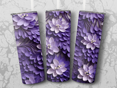 3d Wisteria Flower 20 oz Skinny Tumbler Wrap Sublimation Design, Strai | 3d Wisteria Flower 20 oz Skinny Tumbler Wrap Sublimation Design, Straight