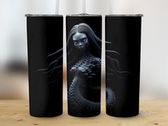 3D Mermaid in the Dark Style 20 oz Skinny Tumbler Wrap Sublimation Des | Dark Style 20 oz Skinny Tumbler Wrap Sublimation Design, Seamless, Straight