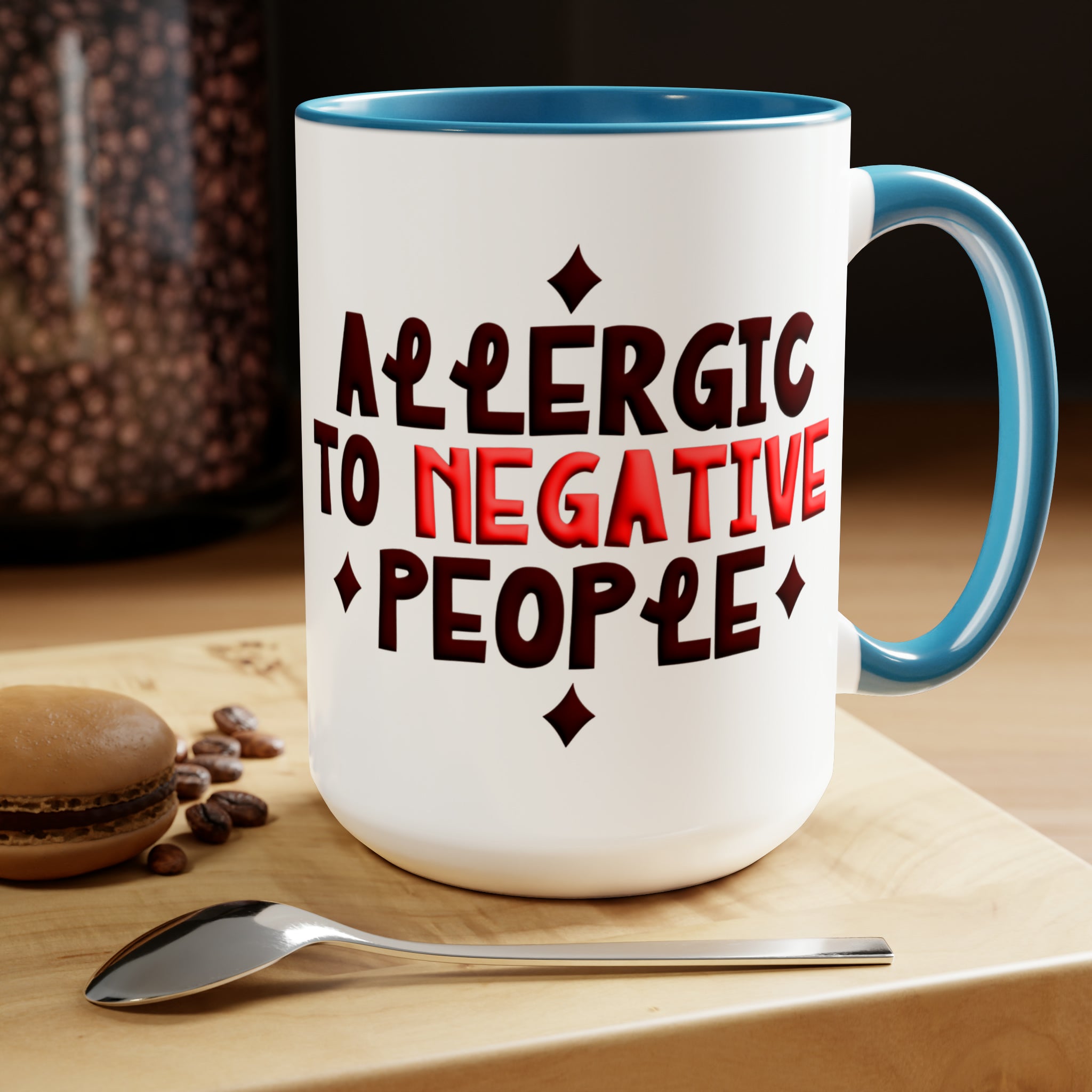 Embrace Positivity Daily: The "Allergic to Negative People" Ceramic Mu | Negative People" Ceramic Mug