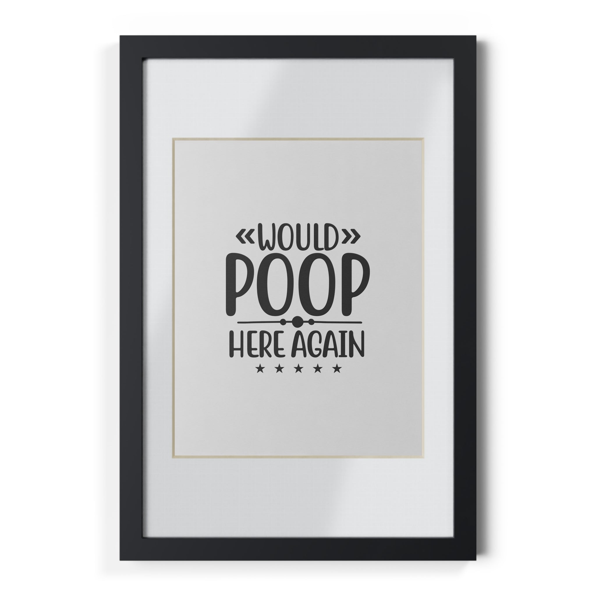 Would Poop Here Again 5-Star Rating – Framed Print