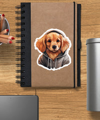 Cute Sticker Golden Retriever Wearing a Hoodie - Gabe Atkins Designs