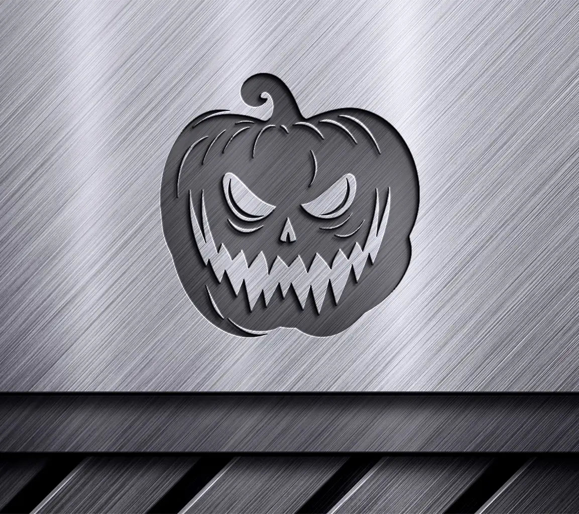 Evil Pumpkin Silhouette SVG - Spooktacular Halloween Design SVG