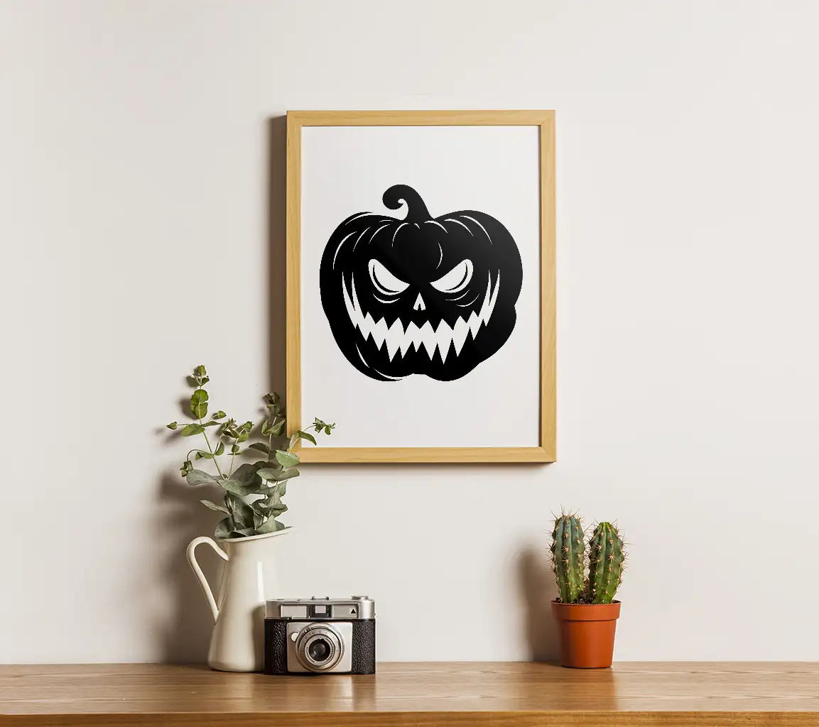 Evil Pumpkin Silhouette SVG - Spooktacular Halloween Design SVG