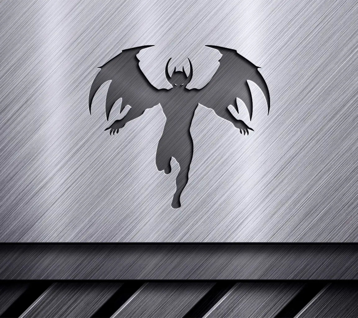 Demoness Silhouette with Wings and Horns SVG SVG