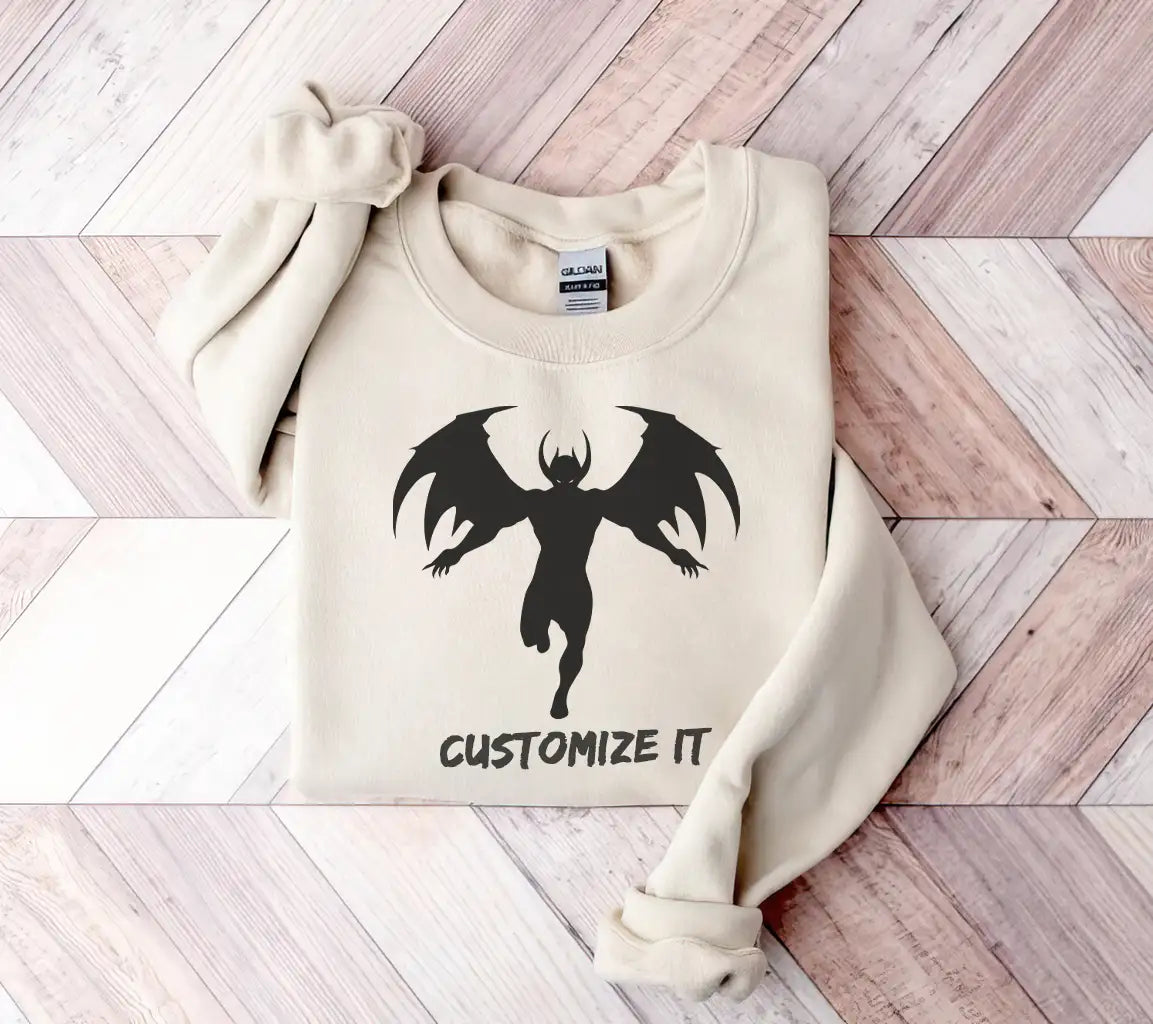 Demoness Silhouette with Wings and Horns SVG SVG