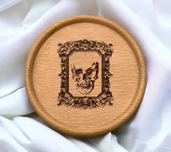 Gothic Skull in Frame -  SVG Drawing SVG