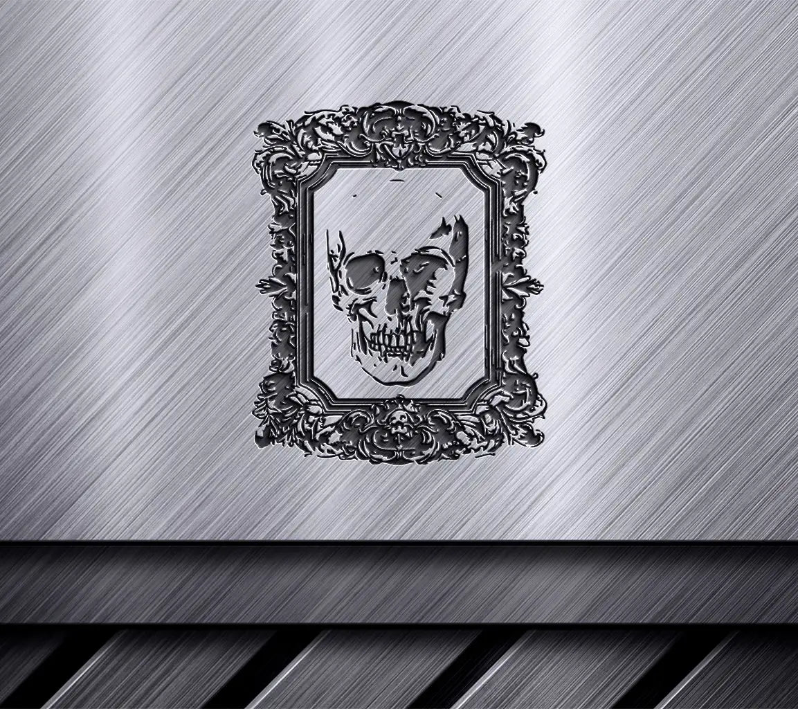 Gothic Skull in Frame -  SVG Drawing SVG