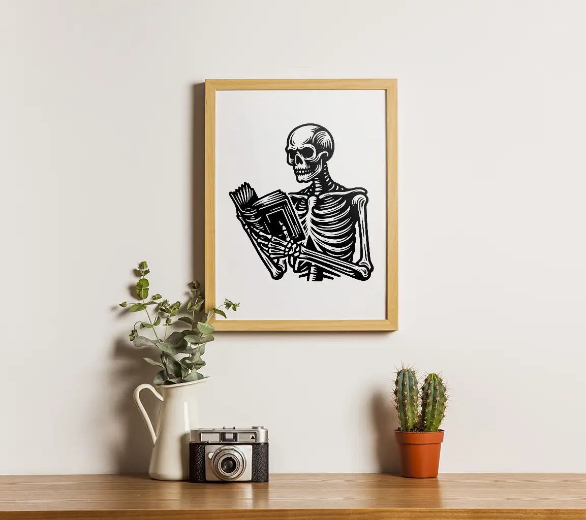  Skeleton Reading Book SVG - Digital Download SVG