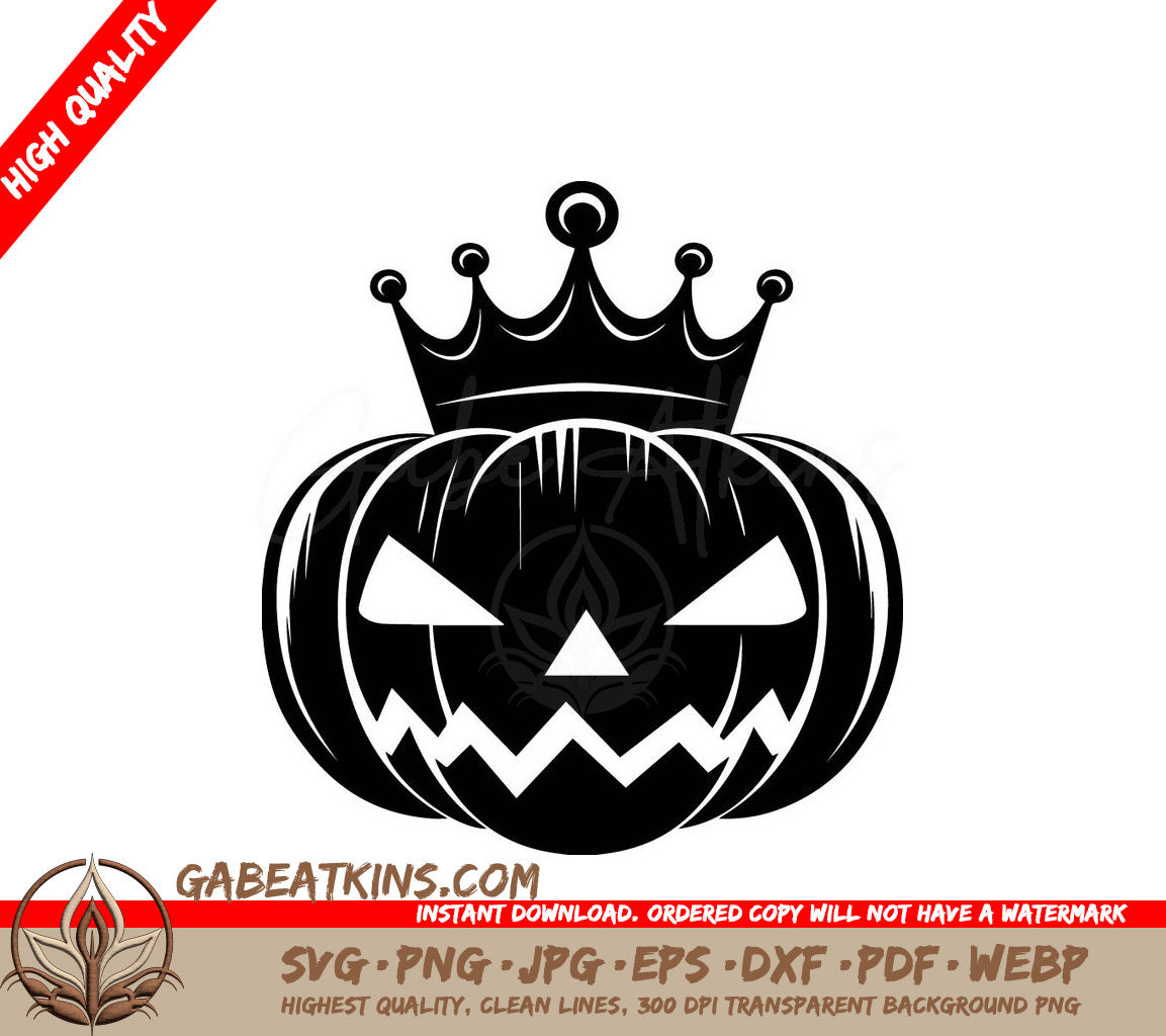 Halloween Pumpkin with Crown SVG - Spooktacular Halloween Design SVG