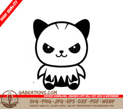 Spooky Halloween Cat Mascot SVG -  Angry Cat Drawing SVG