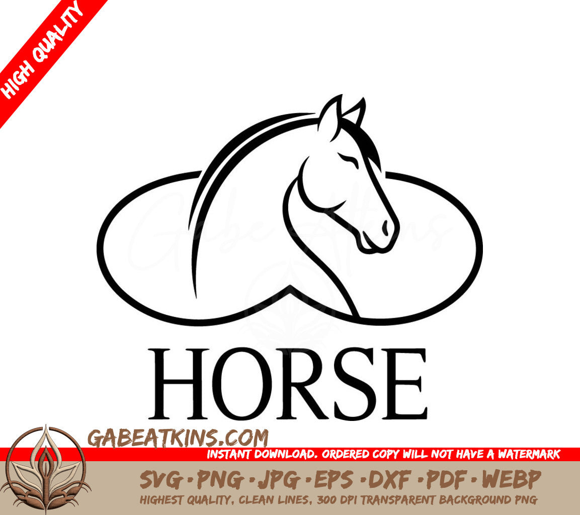 A Black And White Horse Logo With The Word Horse Below It SVG - A Horse Brand Logo 14 SVG