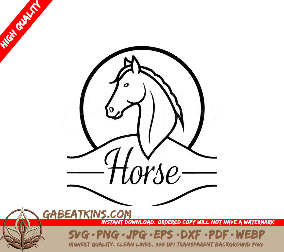  A Horse With The Word Horse Below It SVG - A Horse Brand Logo 1 SVG