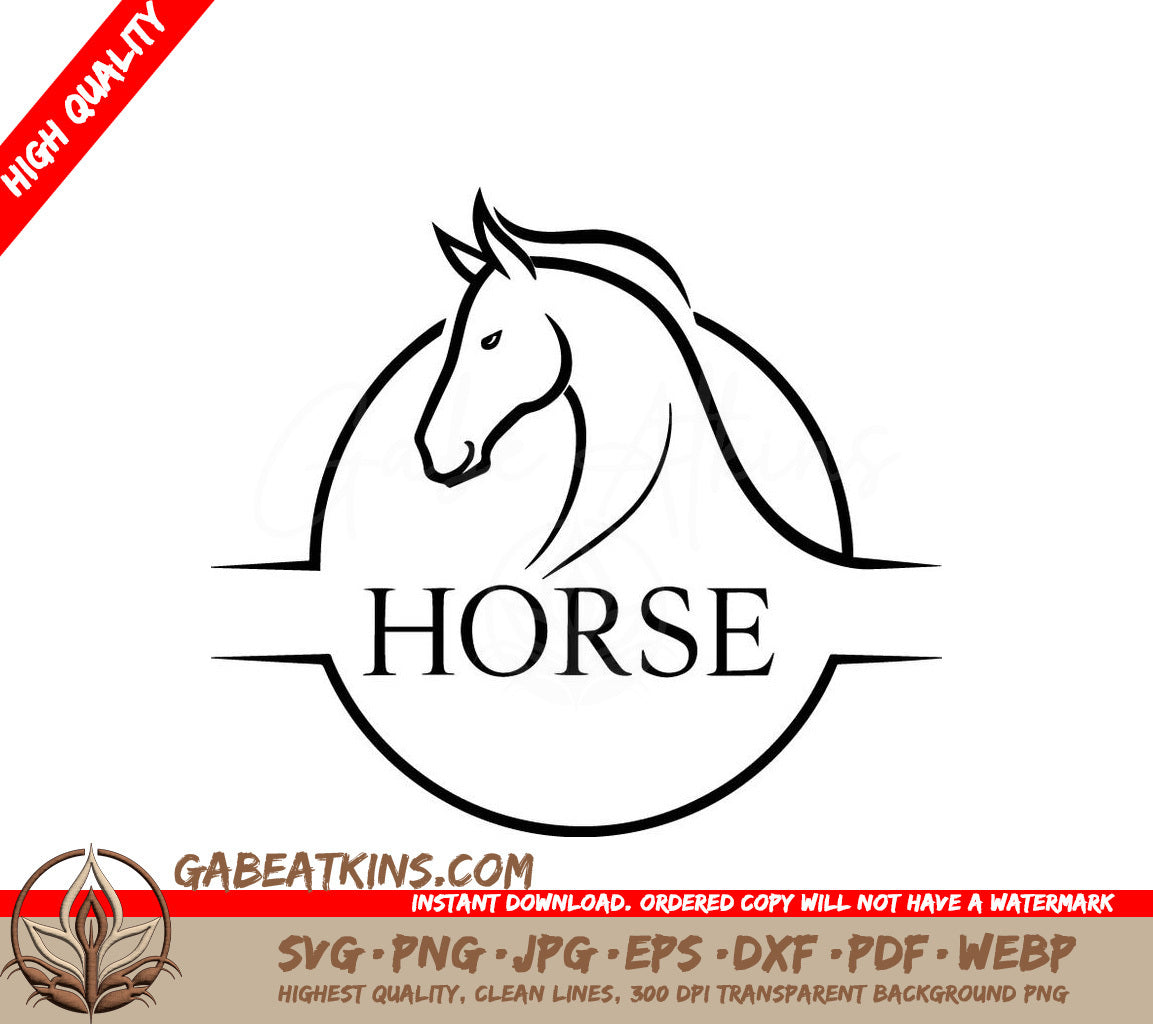 A Drawing Of A Horse With The Word Horse Below It SVG - A Horse Brand Logo 32 SVG