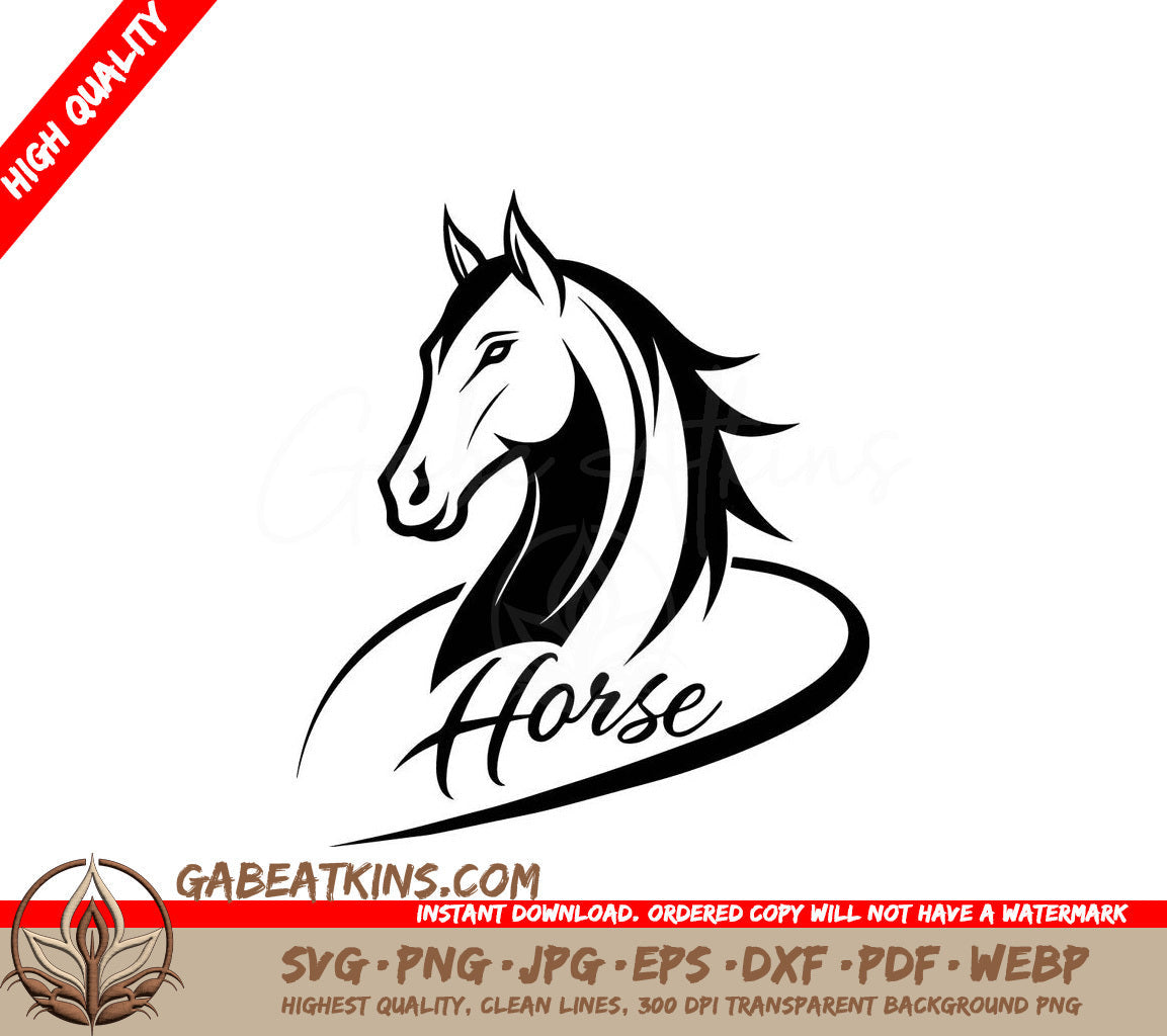  A Horses Head With The Word Horse Below It SVG - A Horse Brand Logo 6 SVG