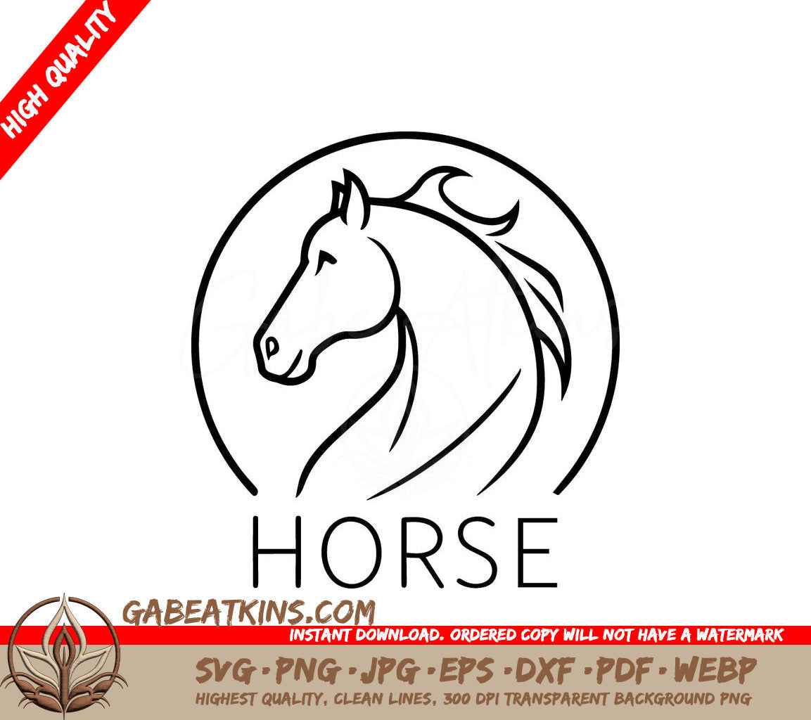  A Horse With The Word Horse Below It SVG - A Horse Brand Logo 8 SVG