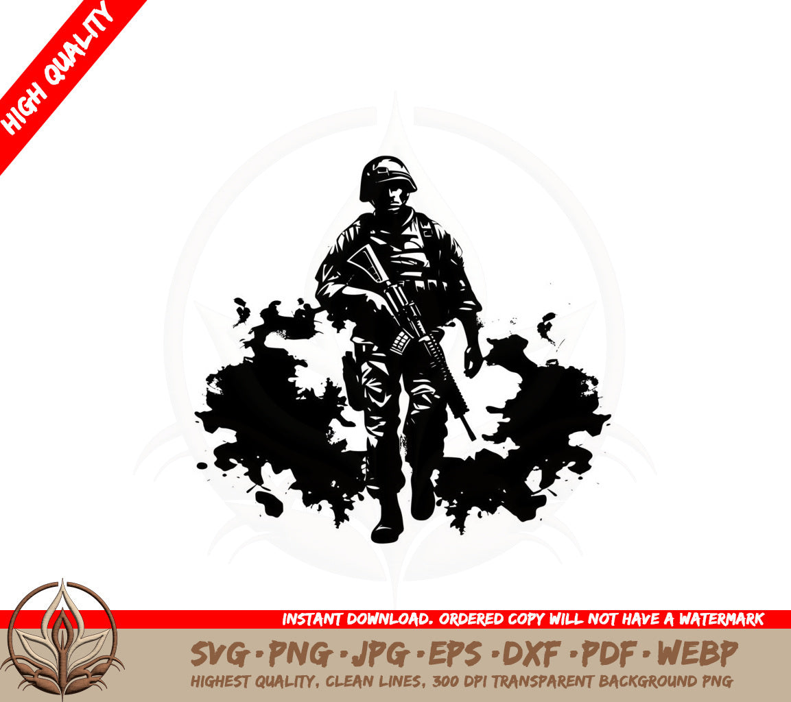 Abstract Armed Soldier SVG 
