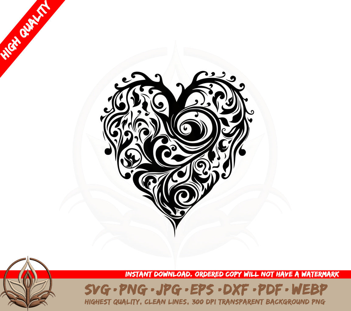 Abstract Heart SVG PNG JPG AI PDF DXF EPS and WebP - Digital Download 