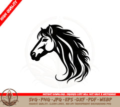 Abstract Horse Portrait SVG 