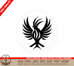 Abstract Phoenix Spreading Wings SVG 