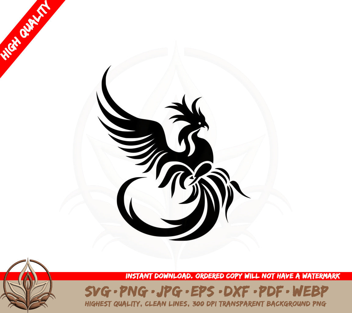 Abstract Phoenix in Flight SVG 