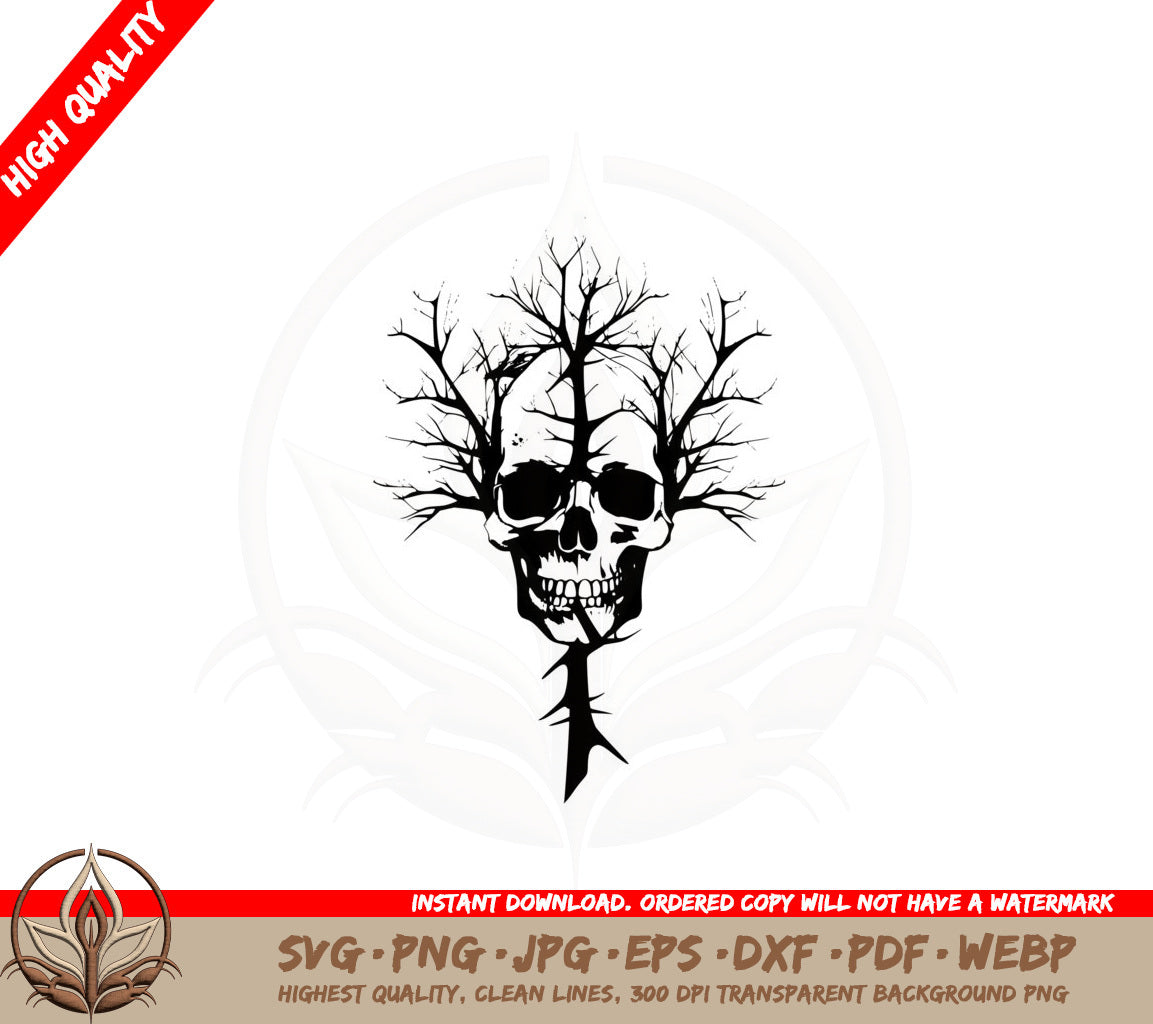 Abstract Skull Branches SVG