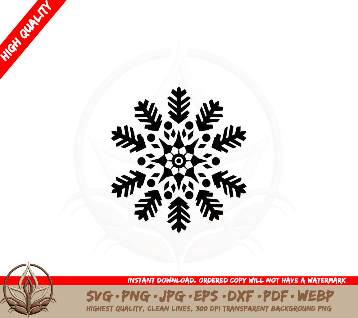 Abstract Snowflake SVG PNG JPG AI PDF DXF EPS and WebP - Digital Download 