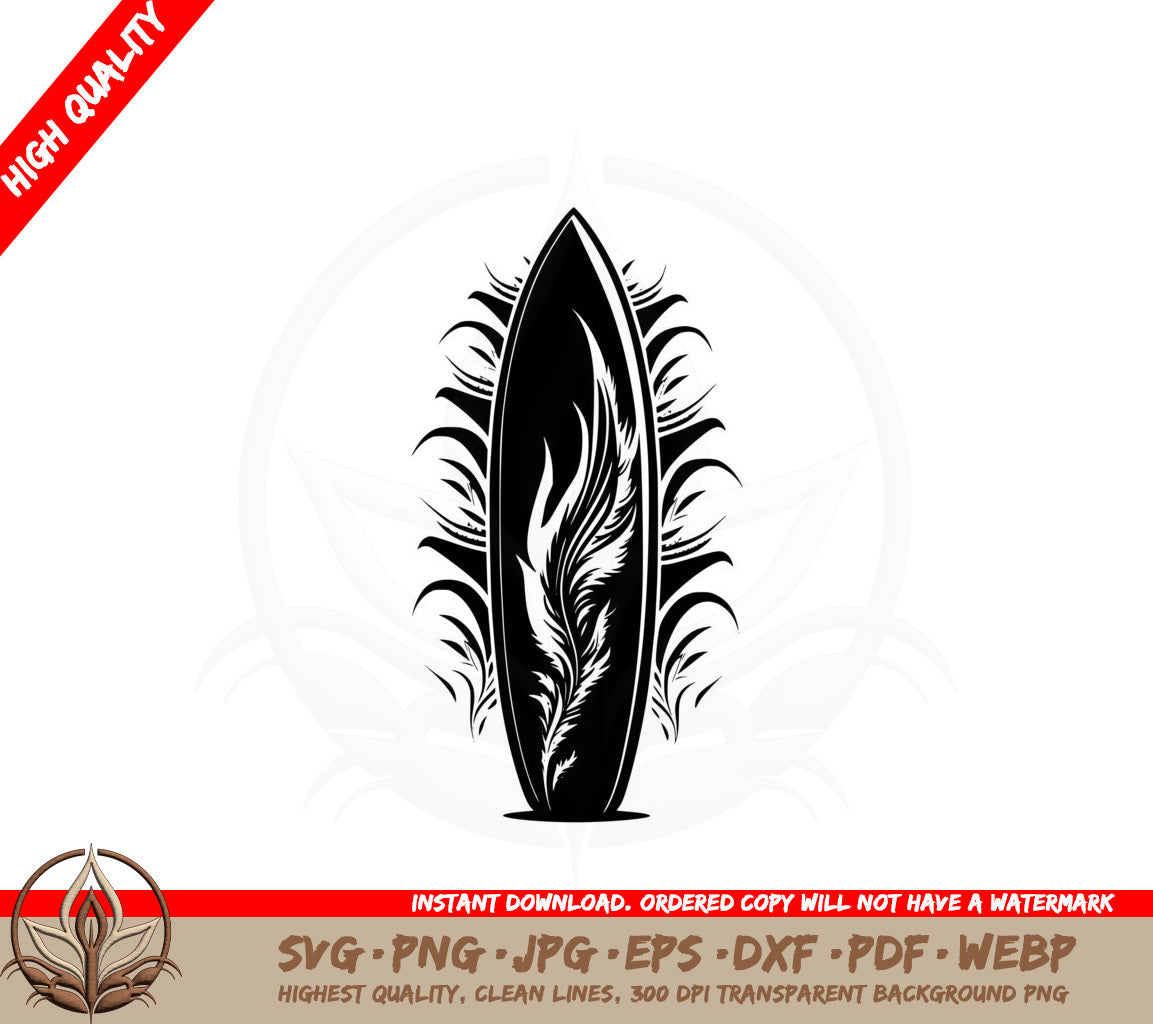 Abstract Surfboard Digital Design SVG 