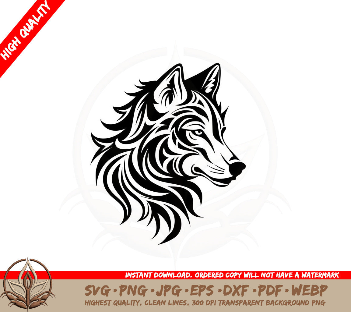 Abstract Tribal Wolf SVG 