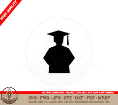 Academic Cap and Gown SVG PNG JPG AI PDF DXF EPS WebP - Digital Download 