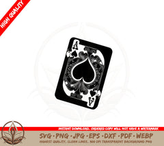 Ace of Spades SVG Digital Download 