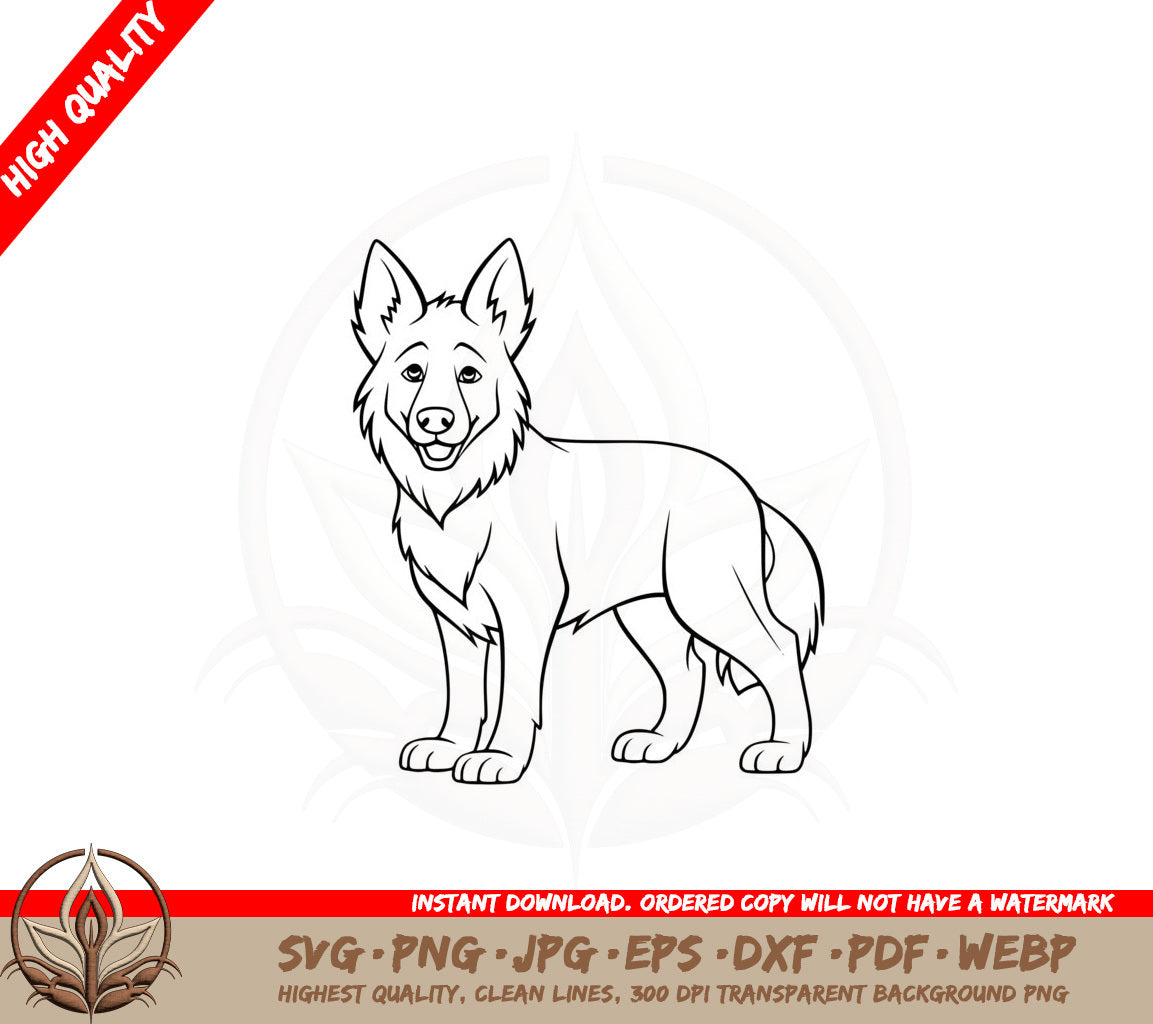 Adorable Belgian Shepherd SVG PNG JPG AI PDF DXF EPS WebP Digital Download 