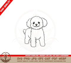 Adorable Bichon Frise SVG PNG JPG AI PDF DXF EPS  WebP - Digital Download 