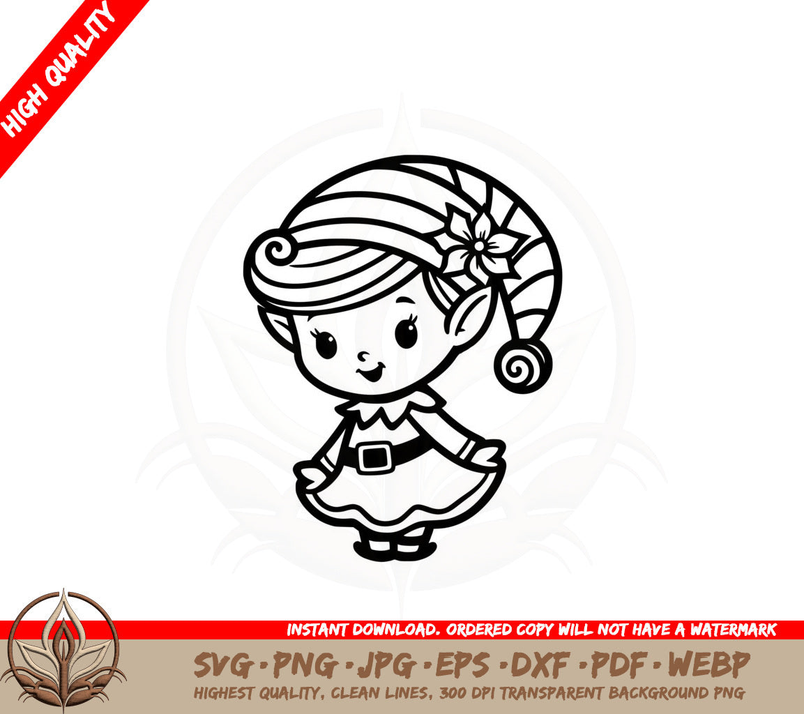 Adorable Christmas Elf Cut File SVG 