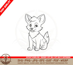 Adorable Fox Digital Design SVG 