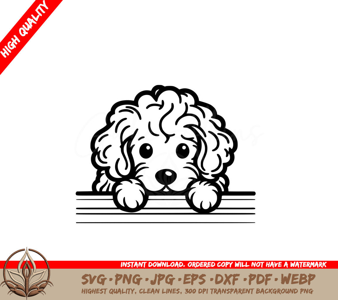 Adorable Goldendoodle SVG, PNG, JPG, AI, PDF, DXF, EPS and WebP Digital Download 
