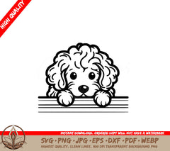 Adorable Goldendoodle SVG, PNG, JPG, AI, PDF, DXF, EPS and WebP Digital Download 
