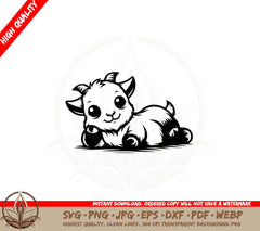 Adorable Kid Goat SVG PNG JPG AI PDF DXF EPS and WebP - Digital Download 