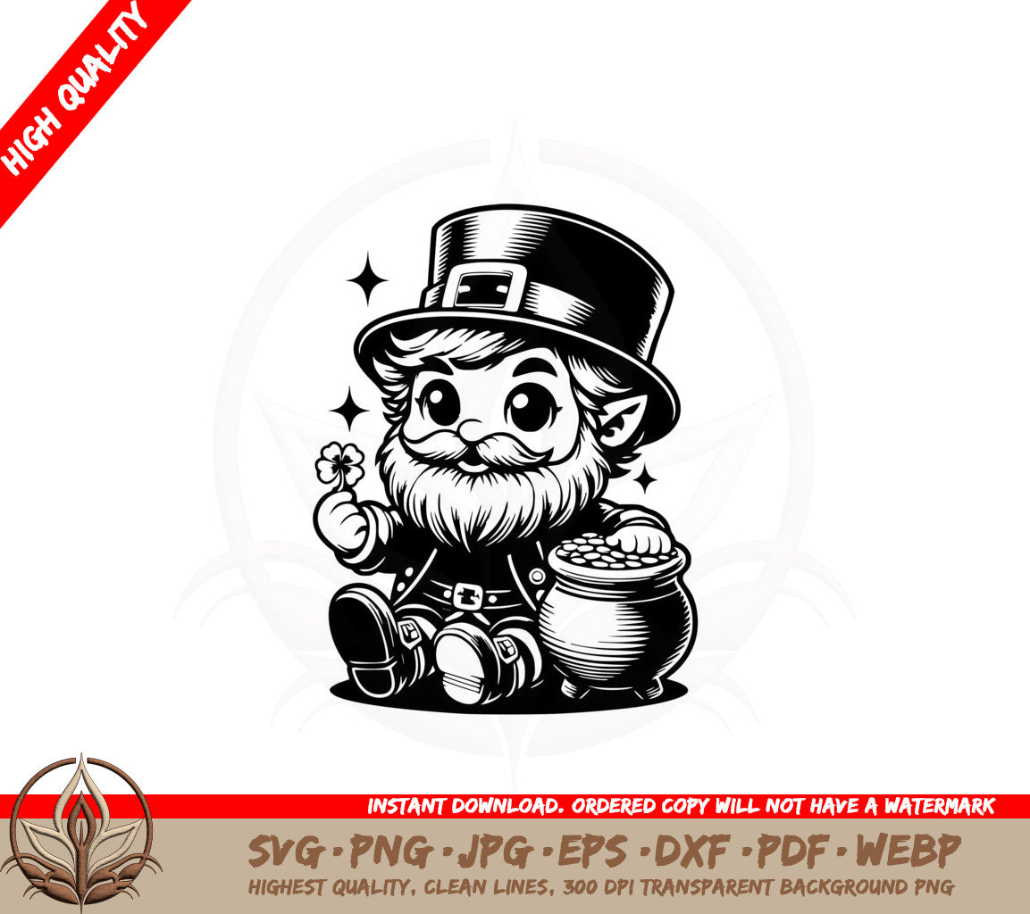 Adorable Lucky Leprechaun SVG Cut File  Digital Download 