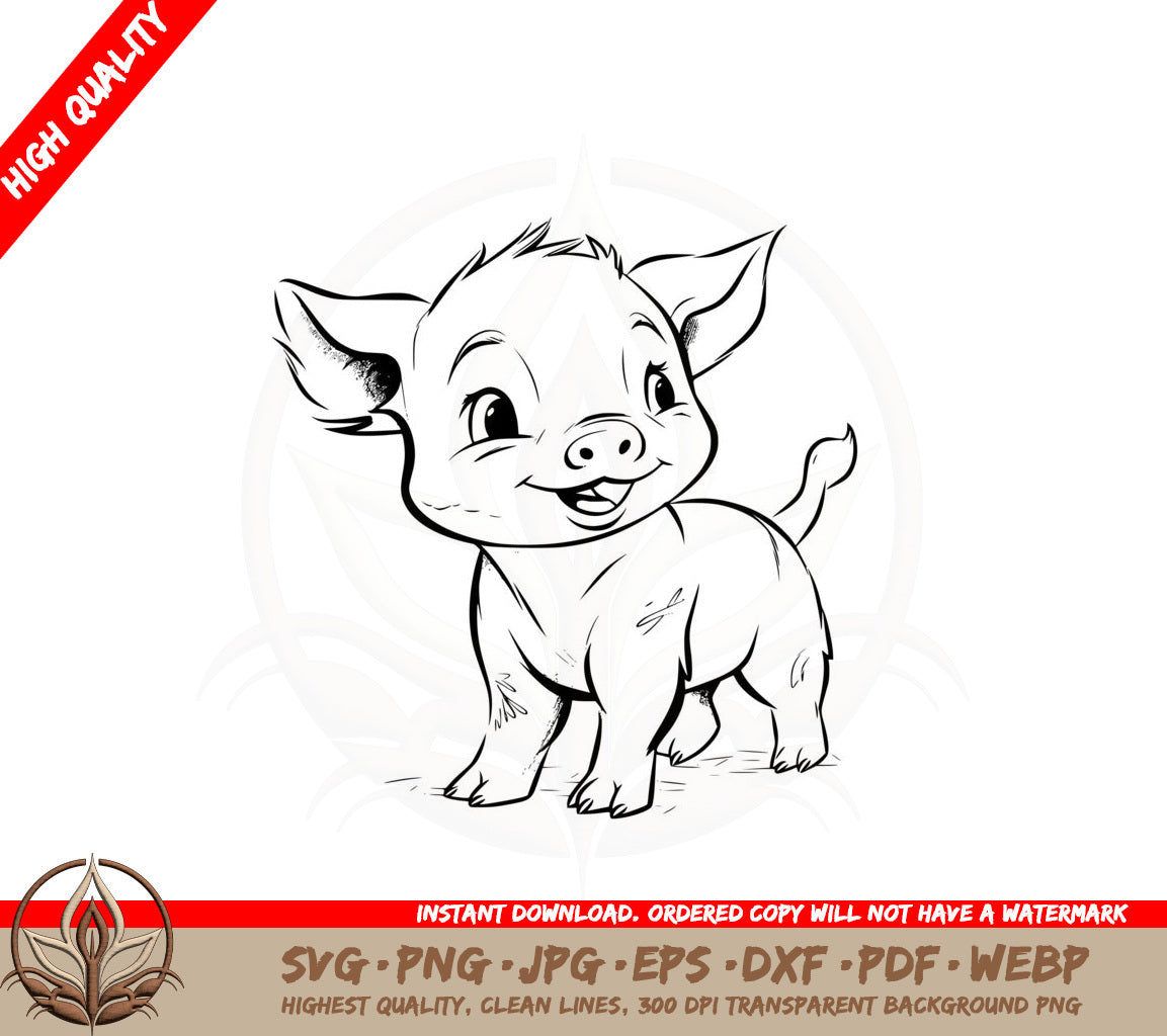 Adorable Piglet SVG Cut File 