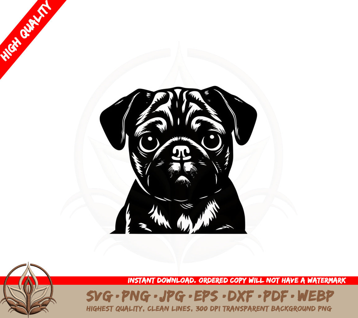 Adorable Pug Puppy SVG - Digital Download 