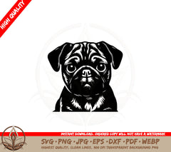 Adorable Pug Puppy SVG - Digital Download 