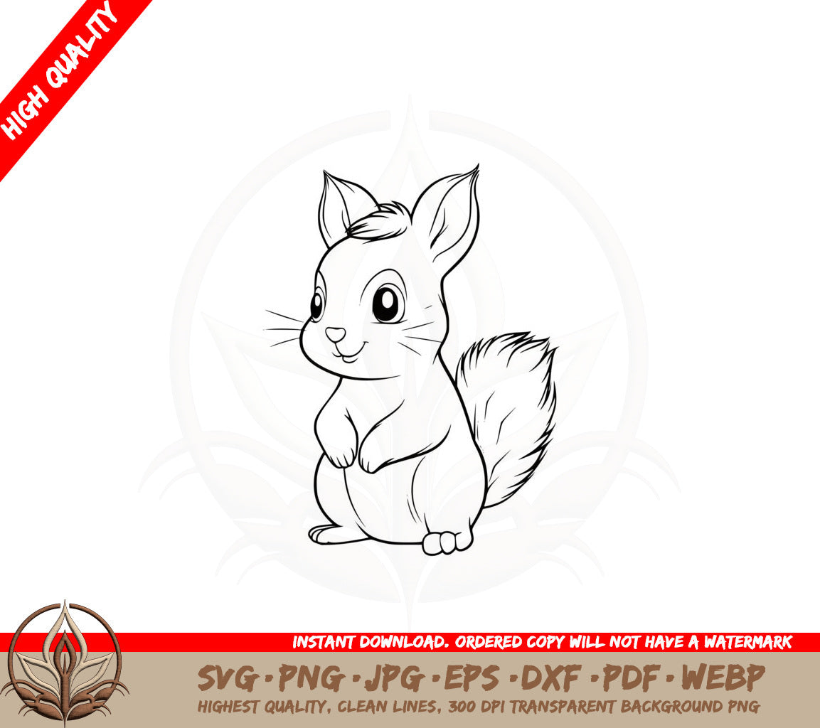 Adorable Red Squirrel SVG PNG JPG AI PDF DXF EPS WebP - Digital Download 