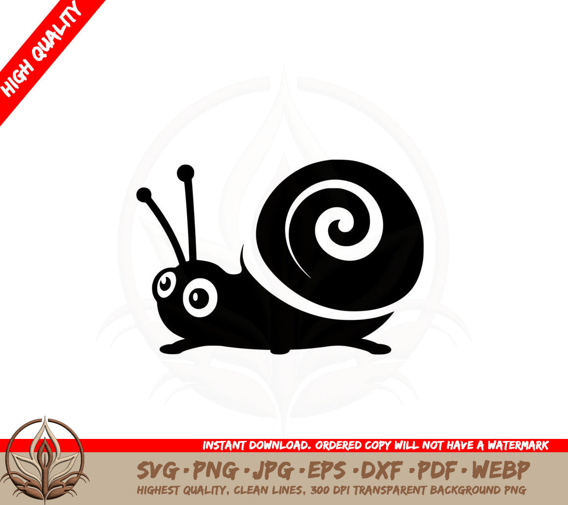 Adorable Snail Digital Design SVG 