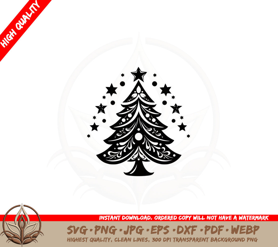 Adorned Christmas Tree SVG Cut File  Christmas Tree SVG  Holiday SVG  