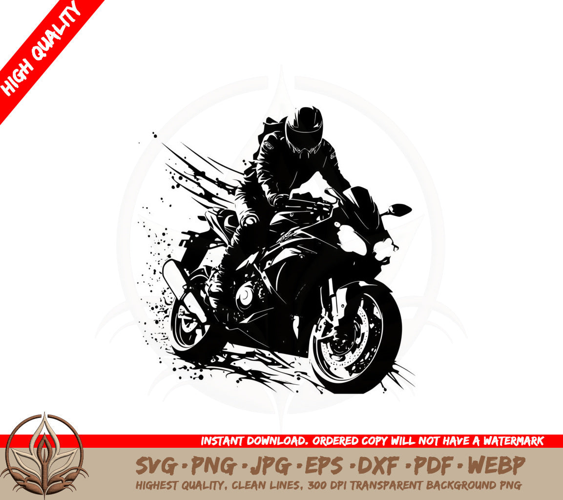 Adrenaline Junkie on Motorcycle SVG 